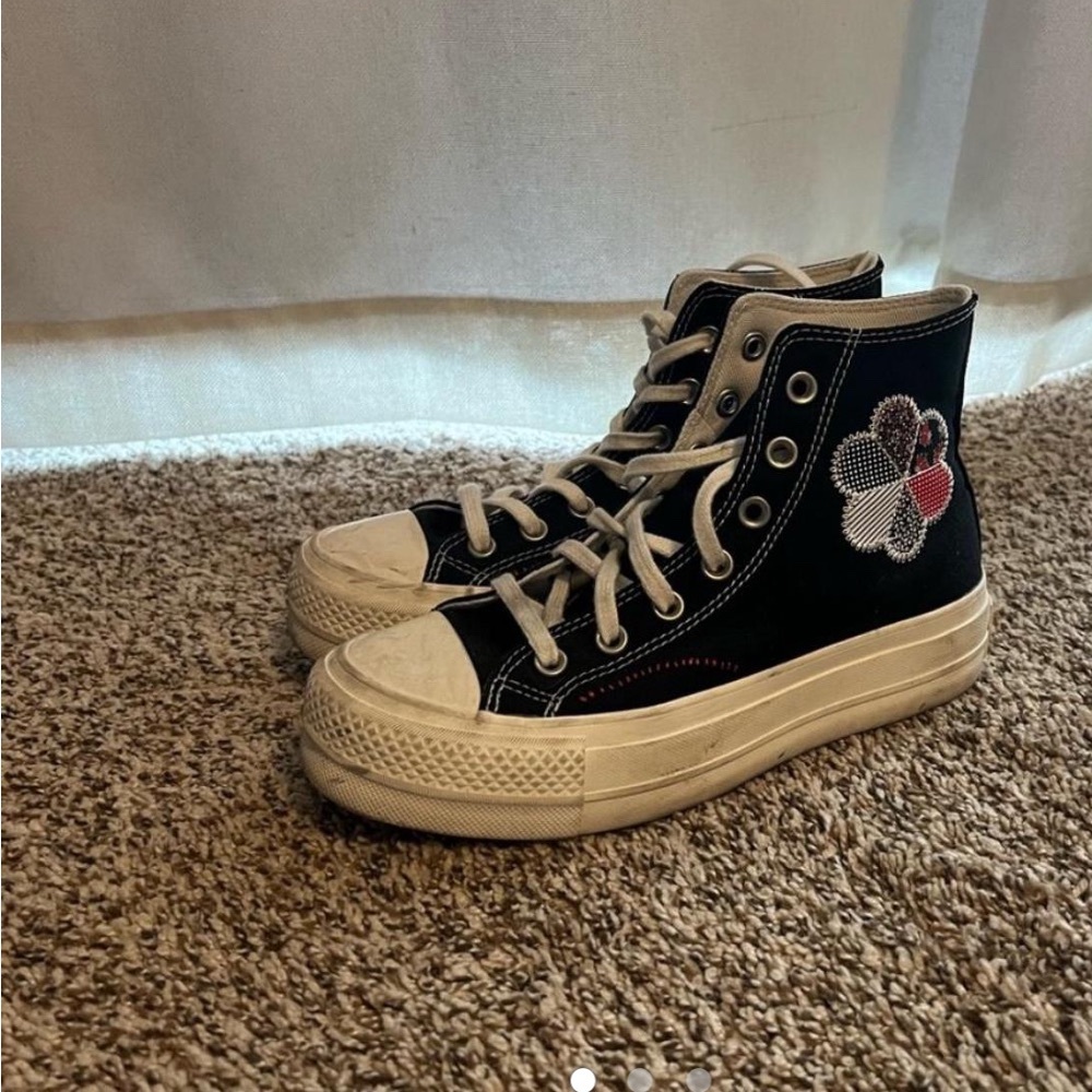 Urban Outfitters Black and White High-Top Sneakers